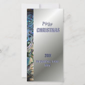 Elégante feuille d'argent, bordure de coque, carte (Devant)