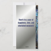 Elégante feuille d'argent, bordure de coque, carte (Dos)