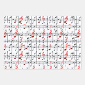 Élégante feuille de musique Rouge, Blanc et Noir (Devant)