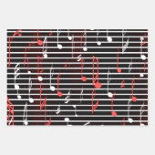 Élégante feuille de musique Rouge, Blanc et Noir (Devant 3)