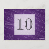 Élégante feuille de numéro de table Musique violet (Dos)