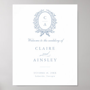 Élégante feuille d'olive Affiche de bienvenue Vint