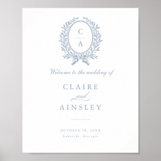 Élégante feuille d'olive Affiche de bienvenue Vint (Devant)