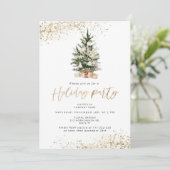 Elégante feuille d'or invitation de fête (Debout devant)