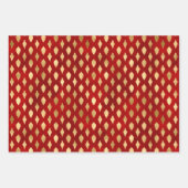 Élégante feuille d'or rouge ornements de Noël (Devant 2)