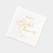 Élégante feuille d'or script douche de mariée (Gauche)