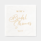 Élégante feuille d'or script douche de mariée (Recto)