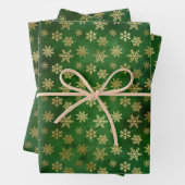 Élégante feuille d'or vert flocons de neige motif (En situation)