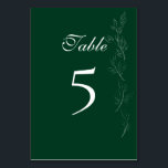 Élégante feuille verte d'émeraude Carte Numéro de<br><div class="desc">Élégante feuille verte d'émeraude Carte Numéro de tableau</div>