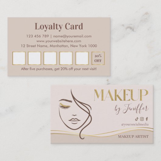 Élégante Fidélité Maquillage Beige & Or (Devant / Derrière)
