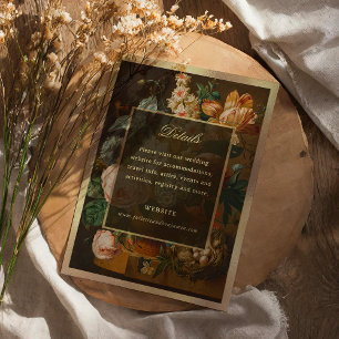 Elegante Fijne Kunst Bloemstuk Bruiloft Informatiekaartje