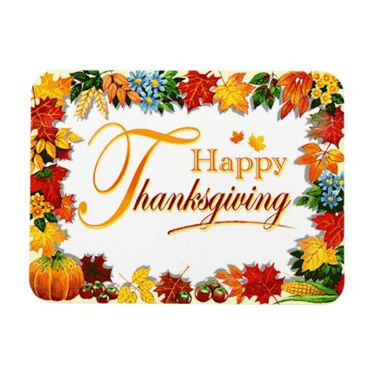 Elegante fijne Thanksgiving-groeten Magneet (Horizontaal)