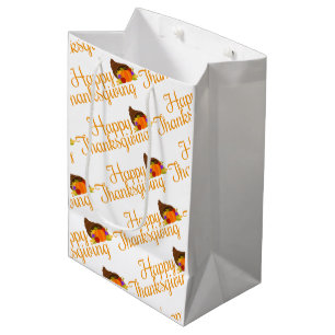 Elegante fijne Thanksgiving-groeten Medium Cadeauzakje