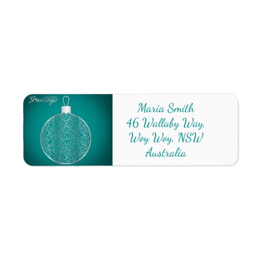 Elegante filigraan bauble etiket (Voorkant)