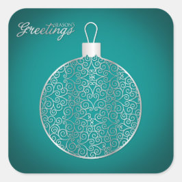 Elegante filigraan bauble vierkante sticker