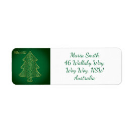 Elegante filigraan kerstboom etiket