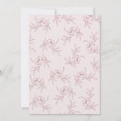 Elégante fille bébé rose Douche Invitation (Dos)