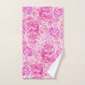 Elégante fille chic rose Roses d'aquarelle (Serviette à main)