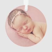 Élégante fille rose bébé première photo de Noël (dos)