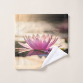 Elégante Fille tendance, Lotus, Lac (Gant de toilette)