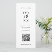 Elegante Film Strip Fotocabine | QR-code Save The Date (Staand voorkant)