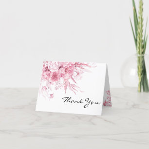 Elegante Fine Art Roze Bloemendruppel Dank u kaart