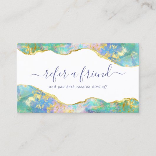 Elegante Fire Opal Moderne Edelsteen Aanbevelingskaartje (Voorkant)