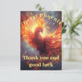 Elegante Fire Phoenix Bedankkaart (Staand voorkant)