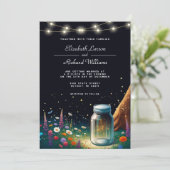 Elegante Firefly rustieke bruiloft uitnodiging (Staand voorkant)