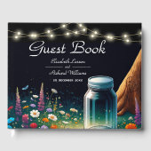 Elegante Firefly rustieke bruiloft uitnodiging Gastenboek (Voorkant)