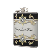 Elégante flacon noir et or en argent (Gauche)