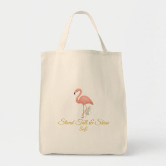 Elegante Flamingo Kunst met Zachte Pastel Citaten Tote Bag