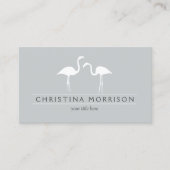 Elegante Flamingo's op Slate Blue Visitekaartje (Voorkant)