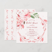 Elegante Flawless Sakura Bridal Shower Uitnodiging (Voorkant / Achterkant)