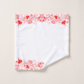 Élégante Flèches rouges Frontière florale (Gant de toilette)
