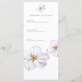 élégante Fleur blanche Fleur de printemps Menu pla (Dos)