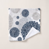 Élégante fleur de dahlia bleu marine abstraite (Gant de toilette)