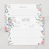 Élégante Fleur de Jardin Rose | Cartes recettes (Devant / Derrière)