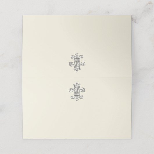 Elegante Fleur de Lis bruiloft (Buitenkant ongevouwen)