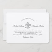 Elegante Fleur de Lis bruiloft en RSVP 2 Kaart (Voorkant)