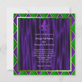 Elegante Fleur de Lis Mardi Gras bruiloft Kaart (Achterkant)