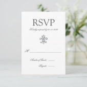 Elégante Fleur de Lis Mariage RSVP 2 (Debout devant)