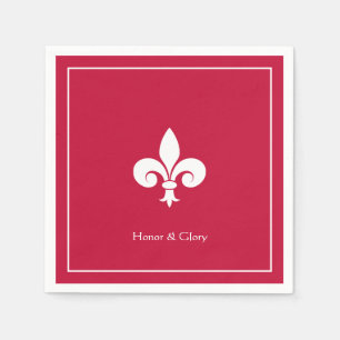 Elegante Fleur-de-lis of Lelie Bloem op Bourgondië Servet