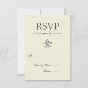 Elegante Fleur de Lis Trouw-RSVP RSVP Kaartje
