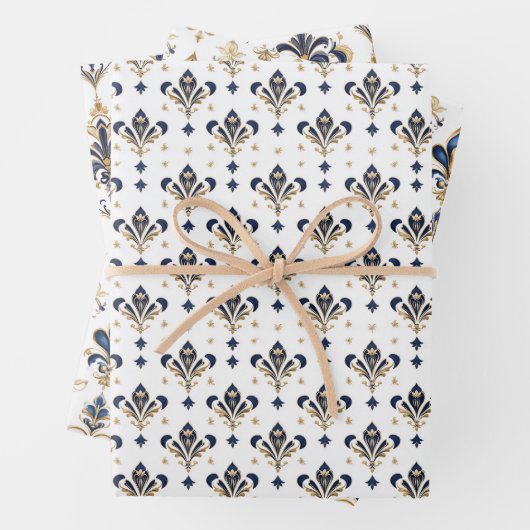 Elegante Fleur-de-Lis verpakkingspapierset Inpakpapier Vel (In situ)