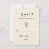 Elégante Fleur de Lis Wedding RSVP (Devant)