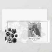 Élégante Fleur Enregistrer la date Cartes photos (Devant / Derrière)