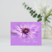 Elégante fleur marguerite violette merci carte pos (Debout devant)