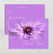 Elégante fleur marguerite violette merci carte pos (Devant / Derrière)