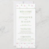 Élégante Fleur Rose Fleurit Programmes de mariage (Devant)